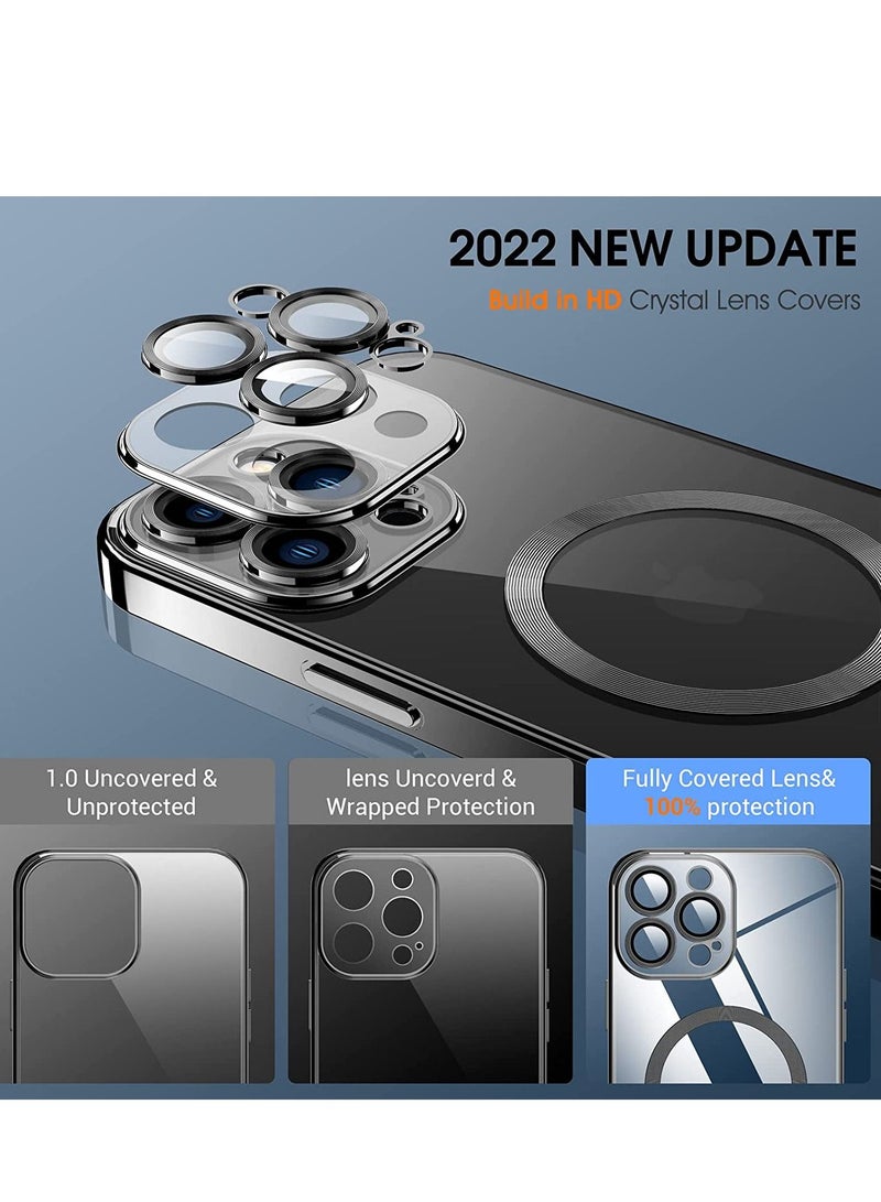 Magnetic Clear for iPhone 14 Pro Max Case with MagSafe [Integrated Camera Cover Glass] [Bare iPhone Exterior] Silicone Cover Slim Thin [Non-Yellowing] Anti-Fingerprint Scratch Wireless Charging - Image 5