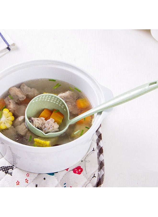 Generic - Wheat Straw Two-in-one Colander Porridge Spoon Long Handle Kitchen Tableware Dual-use Hot Pot Colander Filter Spoon-Color:Nordic Blue-Specifications:Two-in-one Hot Pot Spoon (naked) - Image 1