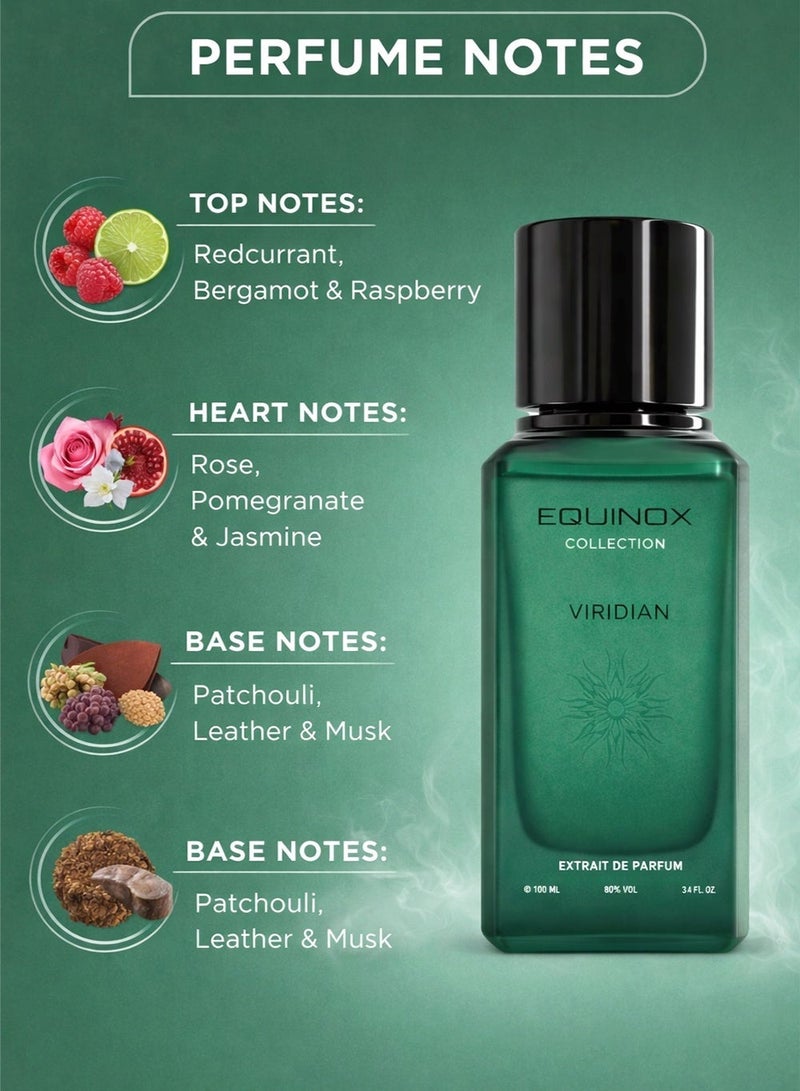 Hermoso مجموعة إكوينوكس فيريديان ١٠٠ مل | عطر فاخر للرجال والنساء بنفحات فاكهية ومسكية | عطر للجنسين يدوم طويلًا | عطر أو دو برفيوم - Image 2