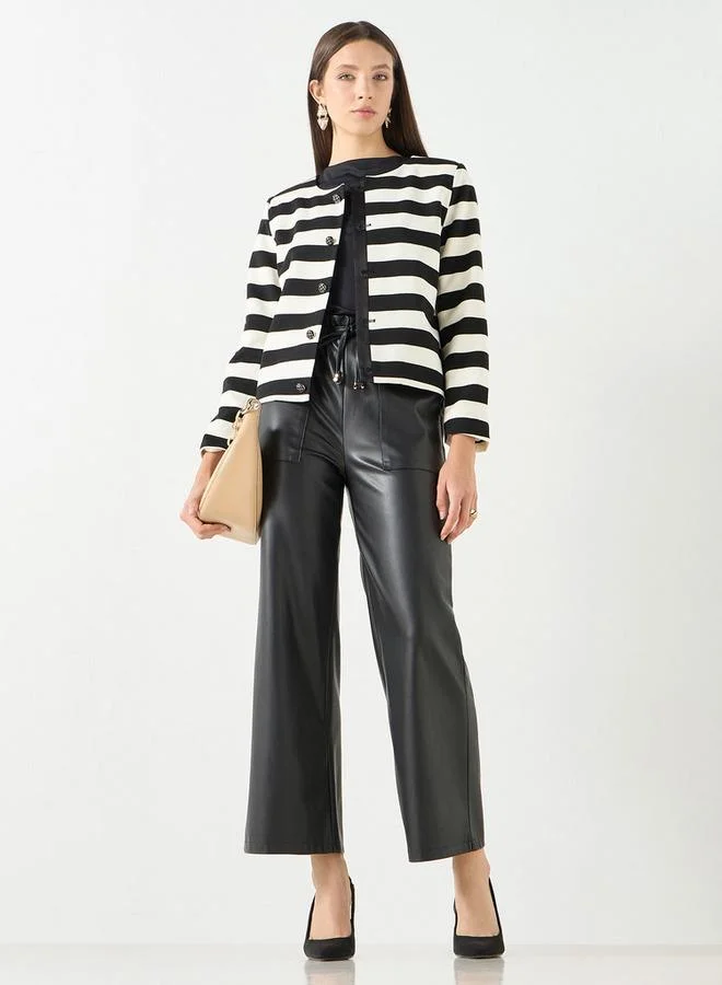 ايكونيك كارديجان مخطط بأكمام طويلة وأزرار إغلاق من آيكونيك