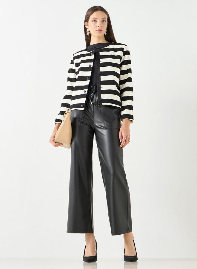 ايكونيك كارديجان مخطط بأكمام طويلة وأزرار إغلاق من آيكونيك - Image 2