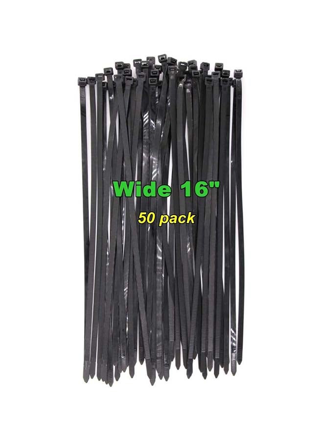 Industrial Outdoor Black Color 16 Inch Cable Ties  Heavy Duty Durable 120 LBS UV Resistant Zip Ties Black  7.6mm * 16 inch - 50pcs