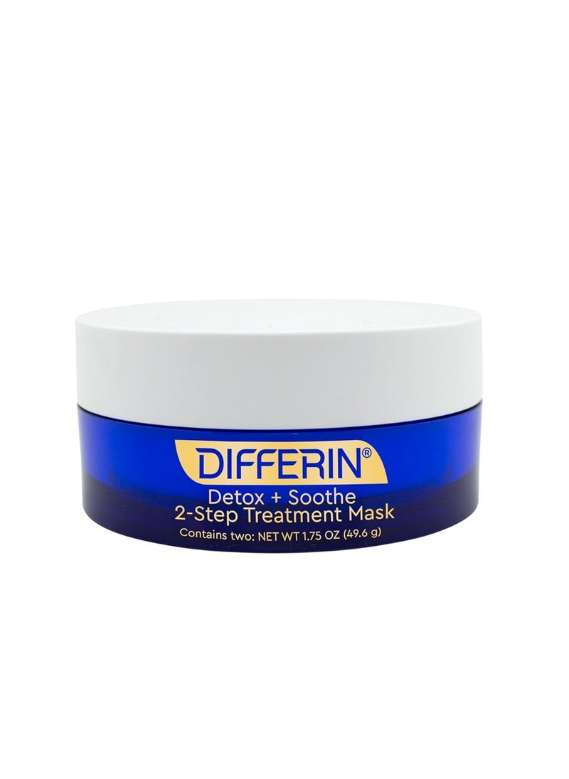 differin Differin Clay Face Mask, Detox and Soothe 2 Step Treatment Clay Mask by the makers of Differin Gel, Gentle Skin Care for Acne Prone Sensitive Skin, 1.75 oz  - Image 1