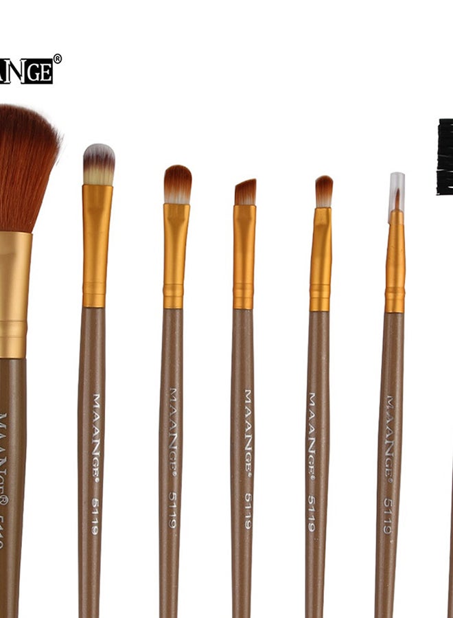 7-Piece Makeup Brush Set Coffee/Gold - Image 2