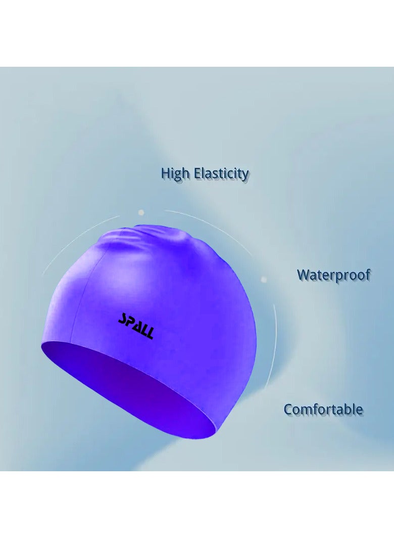 Spall Waterproof High Elasticity Unisex Adult Swim Hat Bathing Caps For Men And Women Swimming To Keep Hair Dry Adults Youth Ear Protection Swimming Hat - Image 2