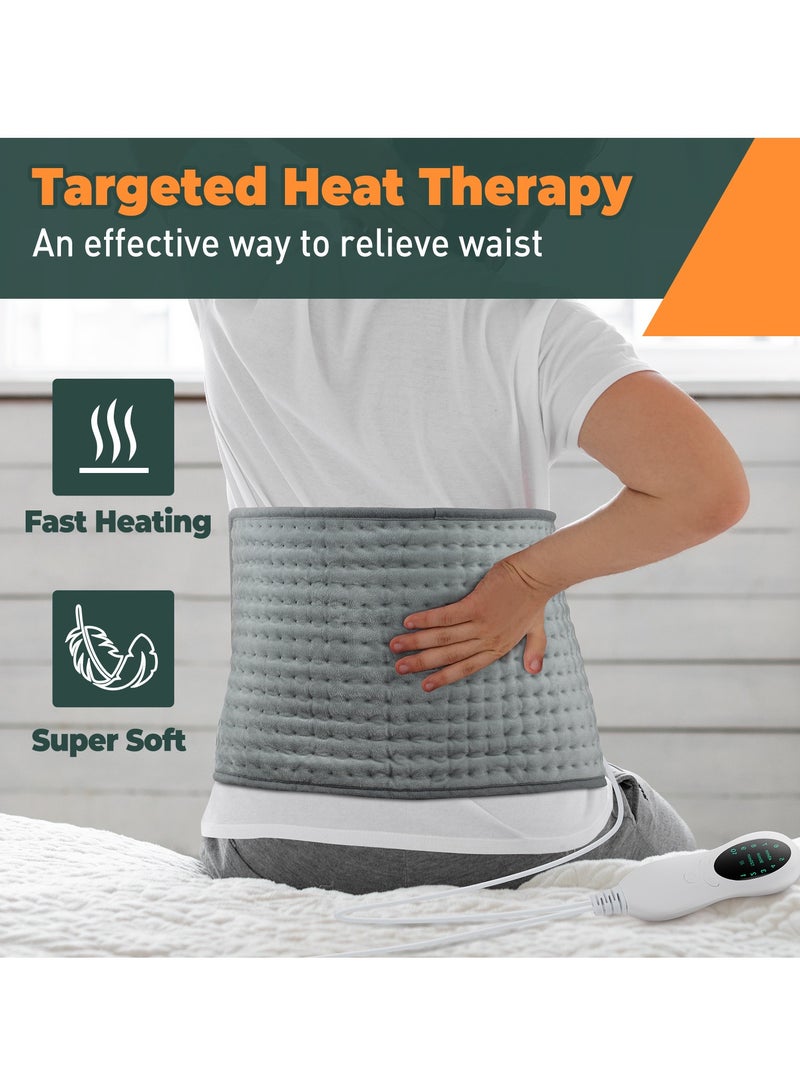 جولدفش وسادة تسخين كهربائية لتخفيف آلام الظهر والرقبة والكتف، 10 خيارات لدرجة الحرارة الكهربائية، 4 إعدادات مؤقت، إيقاف تلقائي، 12 × 24 بوصة، وسادة مدلك ساخنة - مدلك ساخن - Image 1