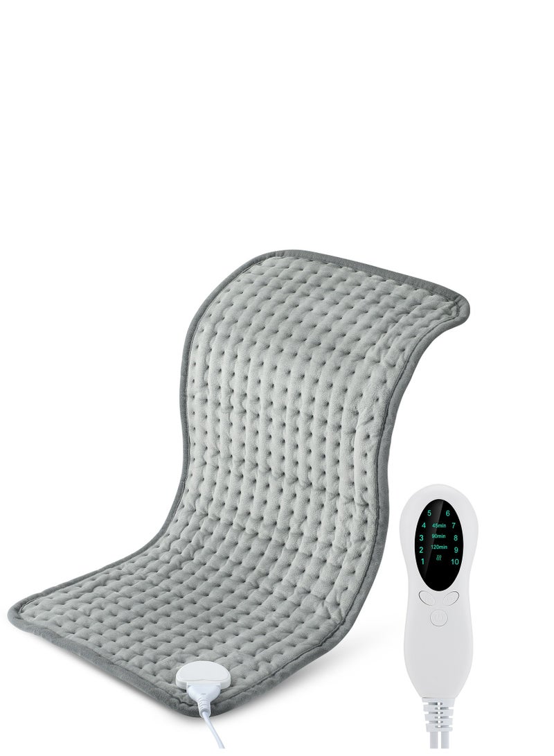جولدفش وسادة تسخين كهربائية لتخفيف آلام الظهر والرقبة والكتف، 10 خيارات لدرجة الحرارة الكهربائية، 4 إعدادات مؤقت، إيقاف تلقائي، 12 × 24 بوصة، وسادة مدلك ساخنة - مدلك ساخن - Image 3