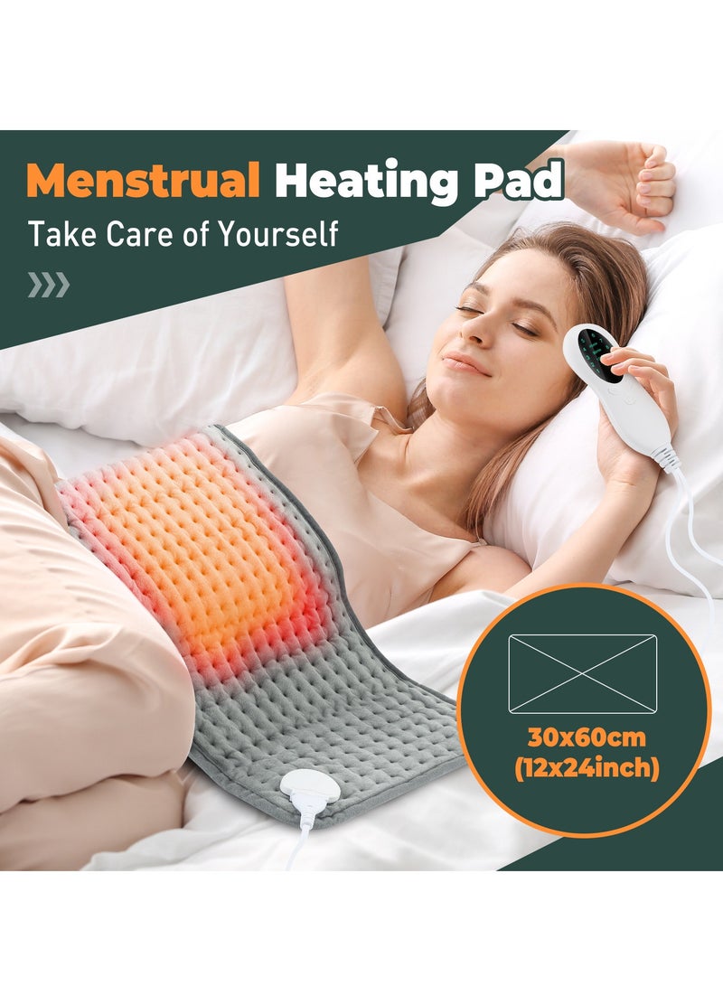 جولدفش وسادة تسخين كهربائية لتخفيف آلام الظهر والرقبة والكتف، 10 خيارات لدرجة الحرارة الكهربائية، 4 إعدادات مؤقت، إيقاف تلقائي، 12 × 24 بوصة، وسادة مدلك ساخنة - مدلك ساخن - Image 5