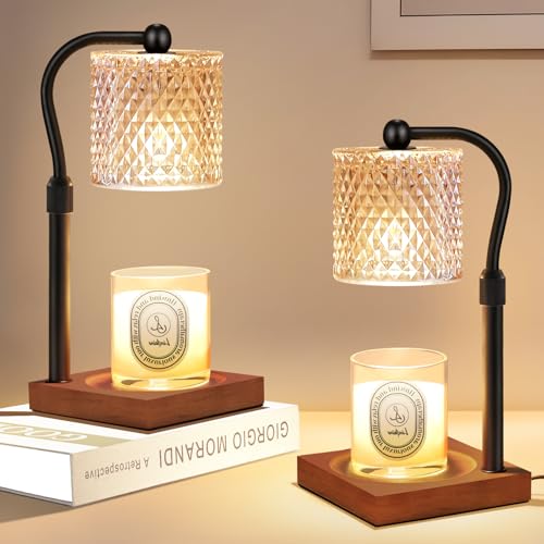 Linstaine 2 Pack Candle Warmer Lamp with Timer Dimmer Adjustable Height, Birthday Housewarming New Home Decor Gifts for Women, Electric Wax Warmer for Jar Candles - Image 1
