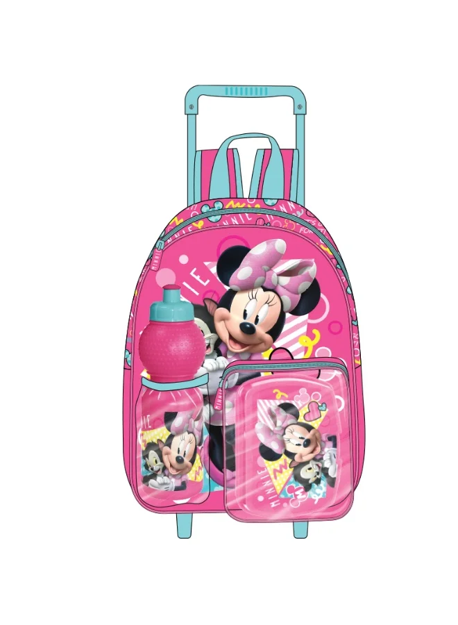 Disney Minnie Mouse Junior 3 in 1 Set (14" Backpack with Lunch Box & Water Bottle)