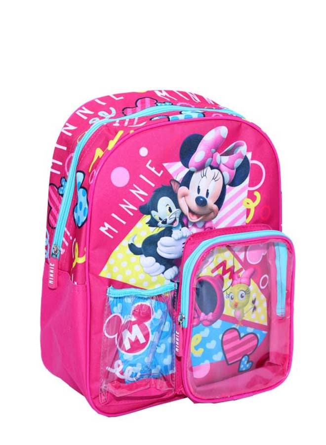 Disney Minnie Mouse Junior 3 in 1 Set (14" Backpack with Lunch Box & Water Bottle) - Image 2