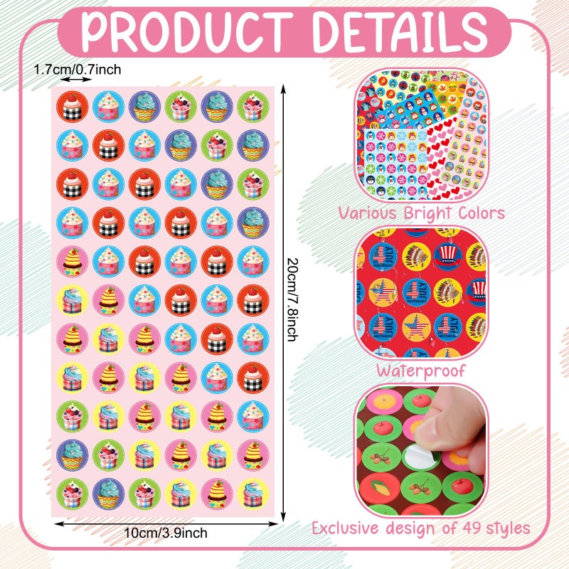 Qilery 3240 Pcs Seasonal Stickers For Kids Seasonal Planner Sticker Scrapbook Stickers Small Holiday Stickers For Calendar Self Adhesive Colorful Planner Stickers For Teachers Classroom Students Gifts - Image 2
