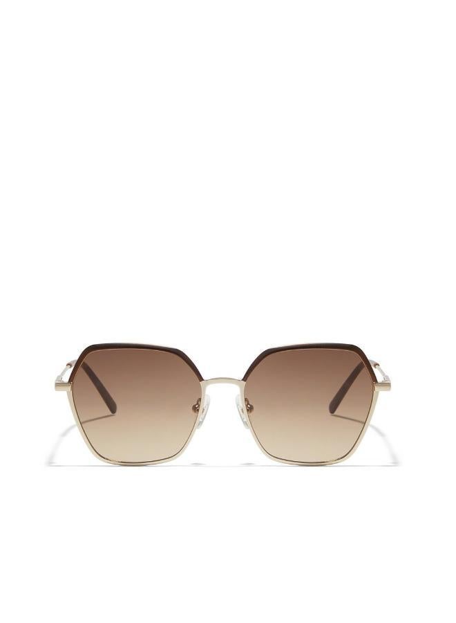 30 سندايز ٣٠ صنديز سيرا نظارة شمسية نسائية هندسية مع حماية من الأشعة فوق البنفسجية ٤٠٠ (بني، بني) - Image 1