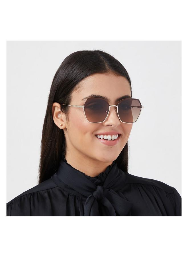30 سندايز ٣٠ صنديز سيرا نظارة شمسية نسائية هندسية مع حماية من الأشعة فوق البنفسجية ٤٠٠ (بني، بني) - Image 5