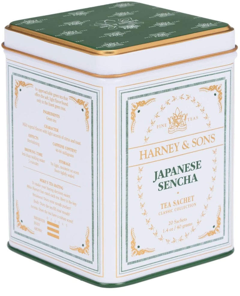 Harney & Sons Japanese Sencha Green Tea, 20 Sachets | Classic Collection