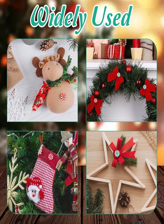 YQQYG 50 Pcs Christmas Candy Buttons, Handmade Sewing Button, Winter Double Color Decors, Flatback Sewing Buttons for Craft DIY Christmas Decoration - Image 5