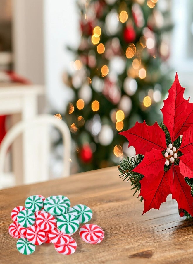 YQQYG 50 Pcs Christmas Candy Buttons, Handmade Sewing Button, Winter Double Color Decors, Flatback Sewing Buttons for Craft DIY Christmas Decoration - Image 4