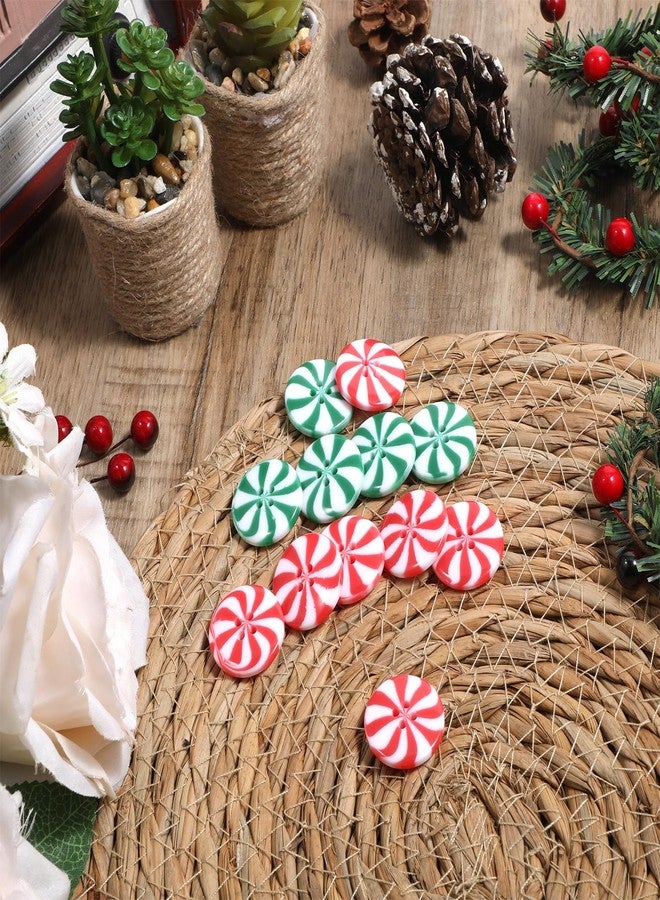 YQQYG 50 Pcs Christmas Candy Buttons, Handmade Sewing Button, Winter Double Color Decors, Flatback Sewing Buttons for Craft DIY Christmas Decoration - Image 3