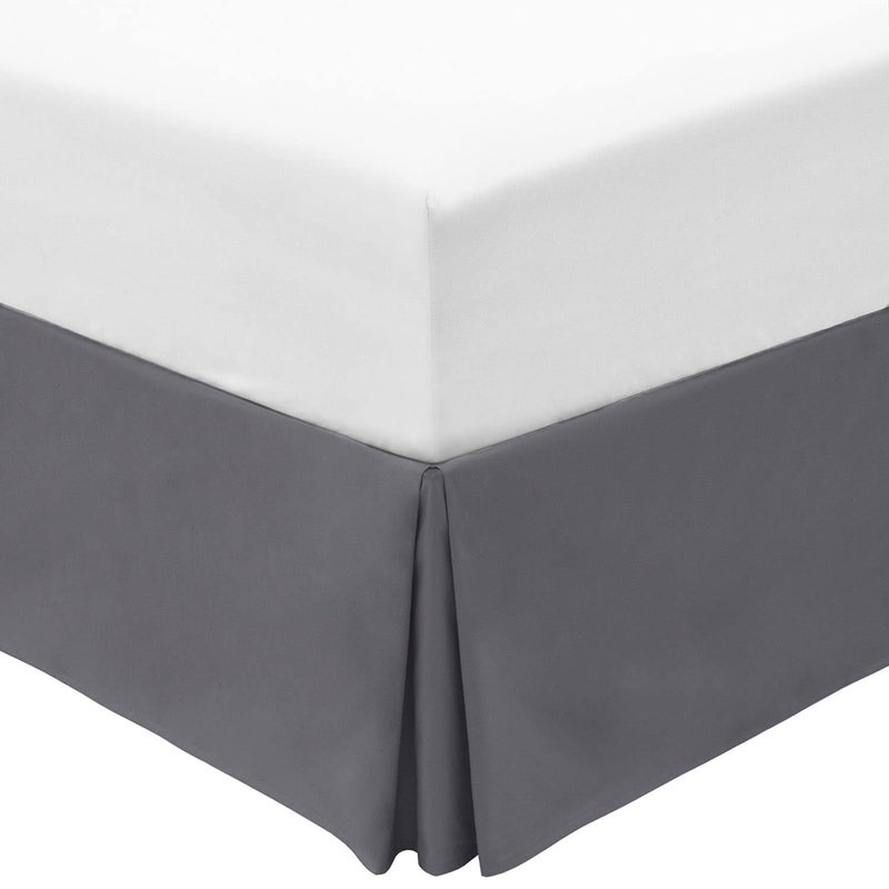 mellanni Mellanni Bed Skirt Cal King Size Bed Skirting  15Inch Tailored Drop Pleated Dust Ruffle  Hotel Luxury Bedding  Wrinkle Fade Stain Resistant  1 Bedskirt Cal King Gray 