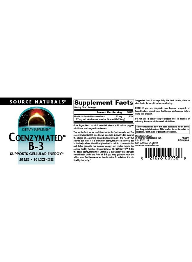 Source Naturals Coenzymated B3 25Mg 30 Lozenges - Image 5