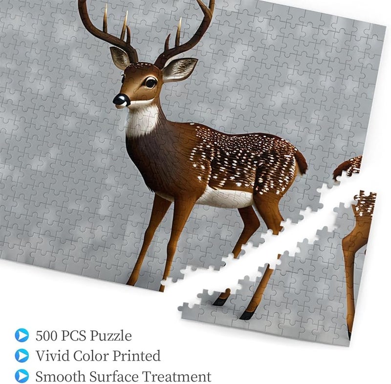 Phayah Grey Plum Deer Jigsaw Puzzle 500 Pieces For Adults Home Decor Birthday Party Gift - Image 3