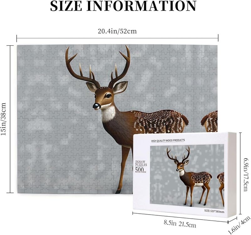 Phayah Grey Plum Deer Jigsaw Puzzle 500 Pieces For Adults Home Decor Birthday Party Gift - Image 5