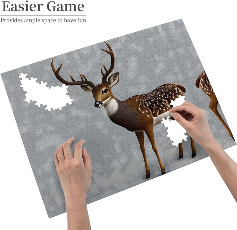 Phayah Grey Plum Deer Jigsaw Puzzle 500 Pieces For Adults Home Decor Birthday Party Gift - Image 4