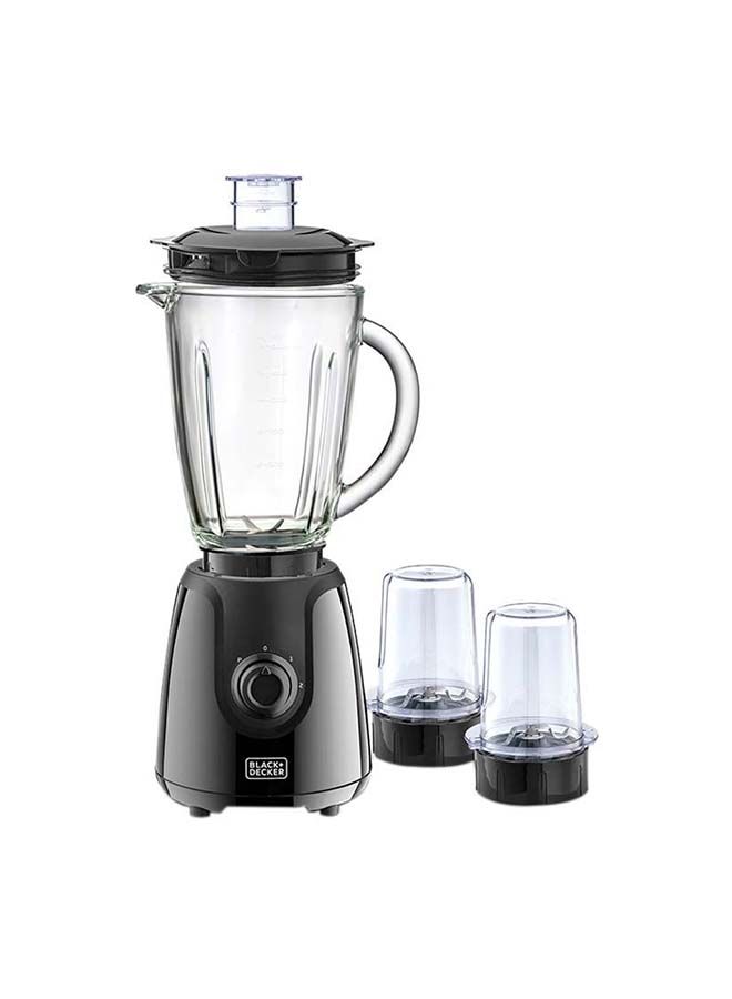 BLACK+DECKER Electric Glass Blender With 2 Grinding Mil 1.5 L 400 W BX440G-B5 Black - Image 2