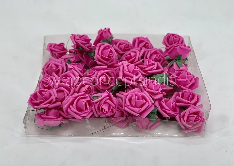 Generic Wrap Concepts Small Foam Rose on Stick (Fuchsia Pink) 