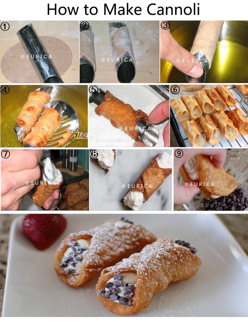 Euicae Cannoli Tubes  5 Inch Large Stainless Steel Cannoli Forms Non-Stick Cream Horn Danish Pastry Molds For Croissant Shell Cream Roll Pack Of 15 - Image 5