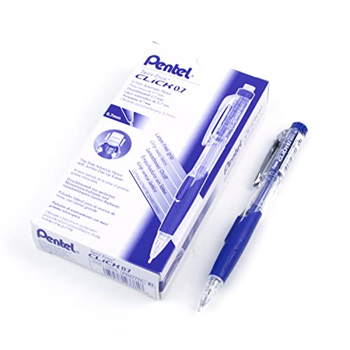 Pentel TwistErase Click Mechanical Pencil 07mm Assorted Blue Barrel Colors Color May Vary Box of 12 PD277TC - Image 1