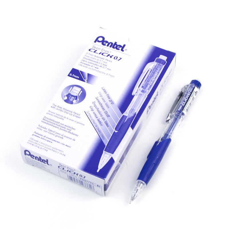 Pentel TwistErase Click Mechanical Pencil 07mm Assorted Blue Barrel Colors Color May Vary Box of 12 PD277TC - Image 2