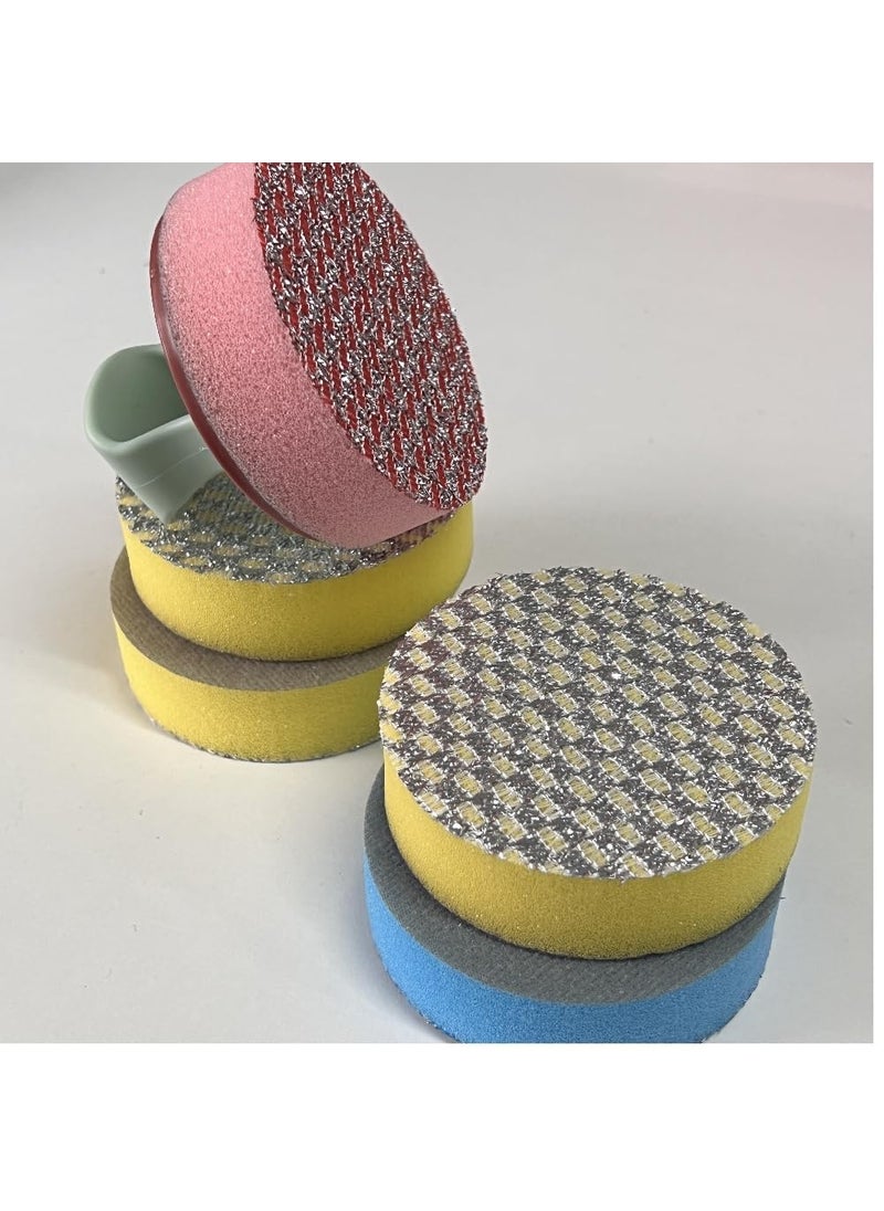 Prostuff.in Prostuffin Non Scratch Round Sponge for Dish Cleaning Kitchen Accessories 5 Pcs 1 Holder Multi Color  - Image 2