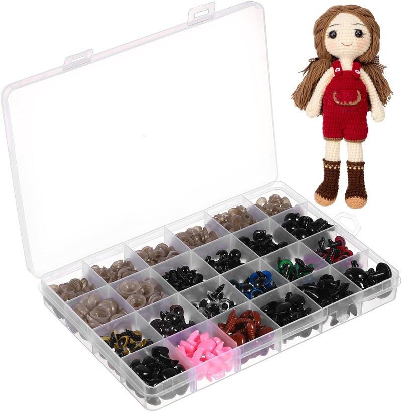 MINAOLULUS 600pcs for Crafting Plastic Button Eyes Washers for Crochet Dolls Stuffed Animals Projects Cute and Realistic for - Image 1