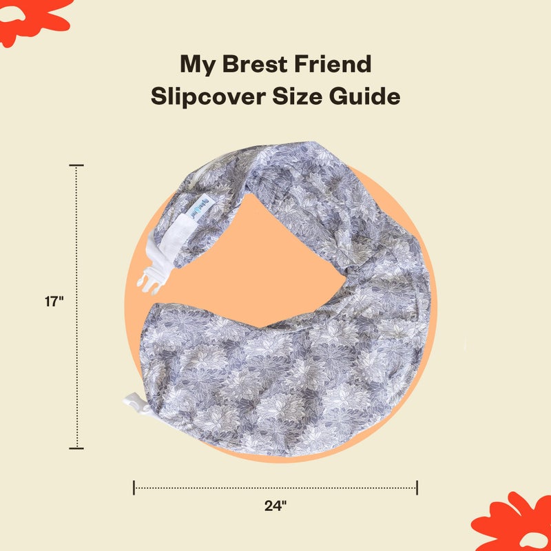 My Brest Friend Original Nursing Pillow Enhanced Ergonomics Essential Breastfeeding Pillow Support For Mom & Baby W/ Convenient Side Pocket, Double Straps & Slipcover, Horizon - Image 5