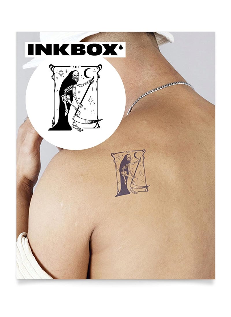 inkbox - Inkbox Temporary Tattoos, Semi-Permanent Tattoo, One Premium Easy Long Lasting, Water-Resistant Temp Tattoo with For Now Ink - Lasts 1-2 Weeks, La Mort, 4 x 4 in - Image 1