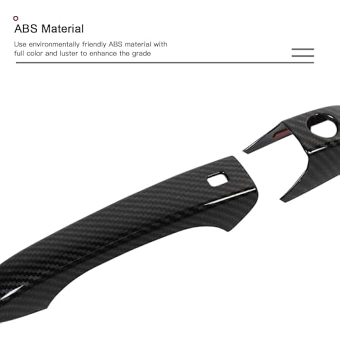 rayihni 4Pcs Carbon Fiber Style Exterior Door Handle Cover With Smart Key Hole Fit For Jeep Grand CherokeeDodge Durango 20112020 Accessories - Image 4