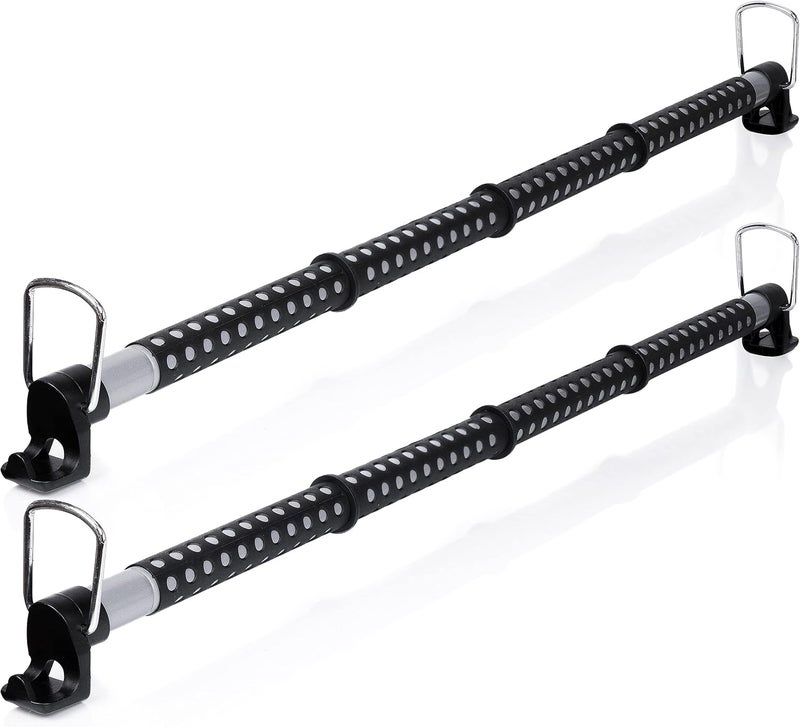 ZONETECH Zone Tech In-Car Expandable Clothes Bar - 2-Piece Classic Black Premium Quality - Image 1