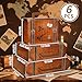 Weekgrat 6 Pcs Magic Theme Party Decorations Paperboard Suitcases Box Table Centerpieces 3 Size Vintage Stackable Trunk for Magical Birthday Party Baby Shower Entrance Photo Booth Supplies - Image 4