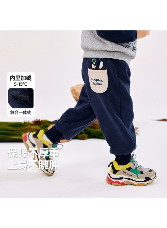 Doodle Home kids Fleece-lined Pants - Winter Warmth Boys' Casual Trousers & Girls' Sportswear For Cold Weather - Image 2