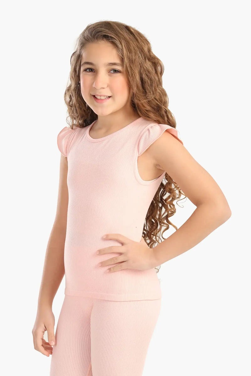 Carina Girly Ribbed Ruffle Top - Image 3