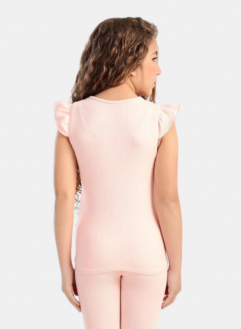 Carina Girly Ribbed Ruffle Top - Image 4