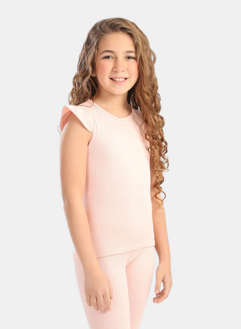 Carina Girly Ribbed Ruffle Top - Image 2