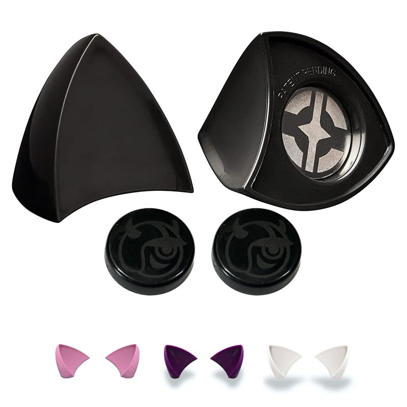 Helmet Flair MagNeatOhz Black Cat Ears for Helmet Made in USA Magnetic Interchangeable Kitty Ears for Motorcycle Bike Ski Helmets Pair - Image 3