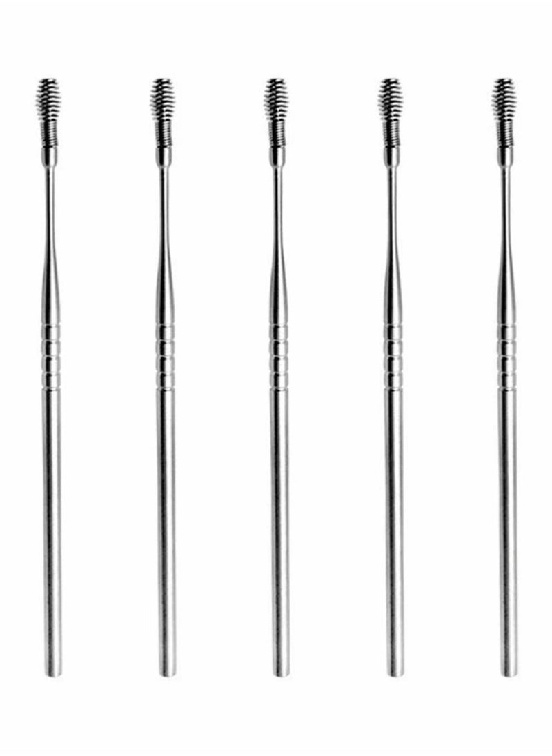 KASTWAVE - Spiral Ear Wax Ear Pick Spoon, KASTWAVE 5pcs Portable Earwax Removal Tool Stainless Steel Ear Pick Spring Ear Spoon Cleaning Ear Tool Household Goods, Ear Cleaner for Woman Man Adults (Silver) - Image 1