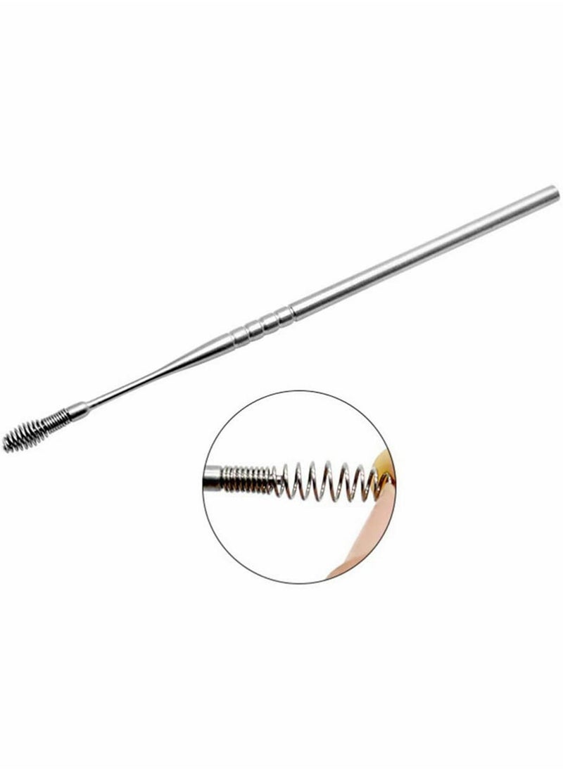 KASTWAVE - Spiral Ear Wax Ear Pick Spoon, KASTWAVE 5pcs Portable Earwax Removal Tool Stainless Steel Ear Pick Spring Ear Spoon Cleaning Ear Tool Household Goods, Ear Cleaner for Woman Man Adults (Silver) - Image 1