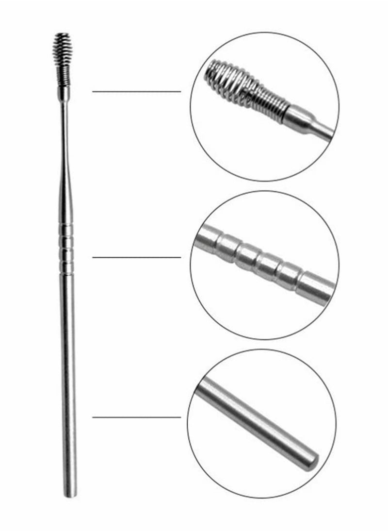 KASTWAVE - Spiral Ear Wax Ear Pick Spoon, KASTWAVE 5pcs Portable Earwax Removal Tool Stainless Steel Ear Pick Spring Ear Spoon Cleaning Ear Tool Household Goods, Ear Cleaner for Woman Man Adults (Silver) - Image 1