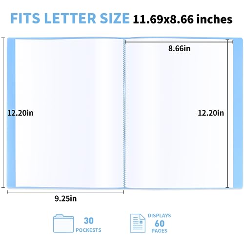 Smarpau Display Book Binder with Plastic Sleeves 5 Pack Presentation Book 30 Pocket Art Portfolio Folder Presentation Binder 8.5" x 11" for Document, Artwork, Certificates, Photos, Materials - Image 3