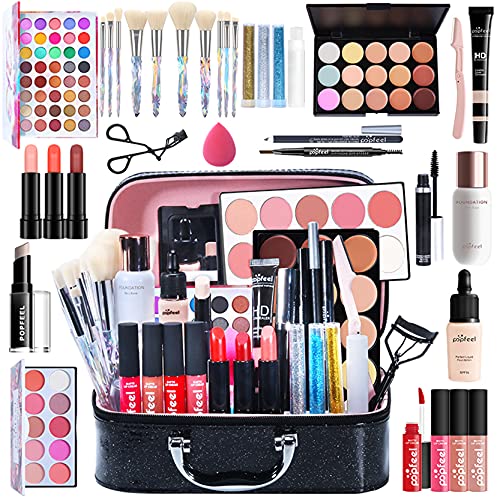 FantasyDay All-in-one Holiday Make up Gift Set | Makeup Kit for Women Full Kit Essential Starter Bundle Include Eyeshadow Palette Lipstick Blush Foundation Concealer Face Powder Mascara Lipgloss Brush - Image 1
