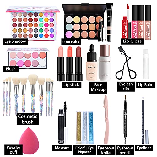 FantasyDay All-in-one Holiday Make up Gift Set | Makeup Kit for Women Full Kit Essential Starter Bundle Include Eyeshadow Palette Lipstick Blush Foundation Concealer Face Powder Mascara Lipgloss Brush - Image 3
